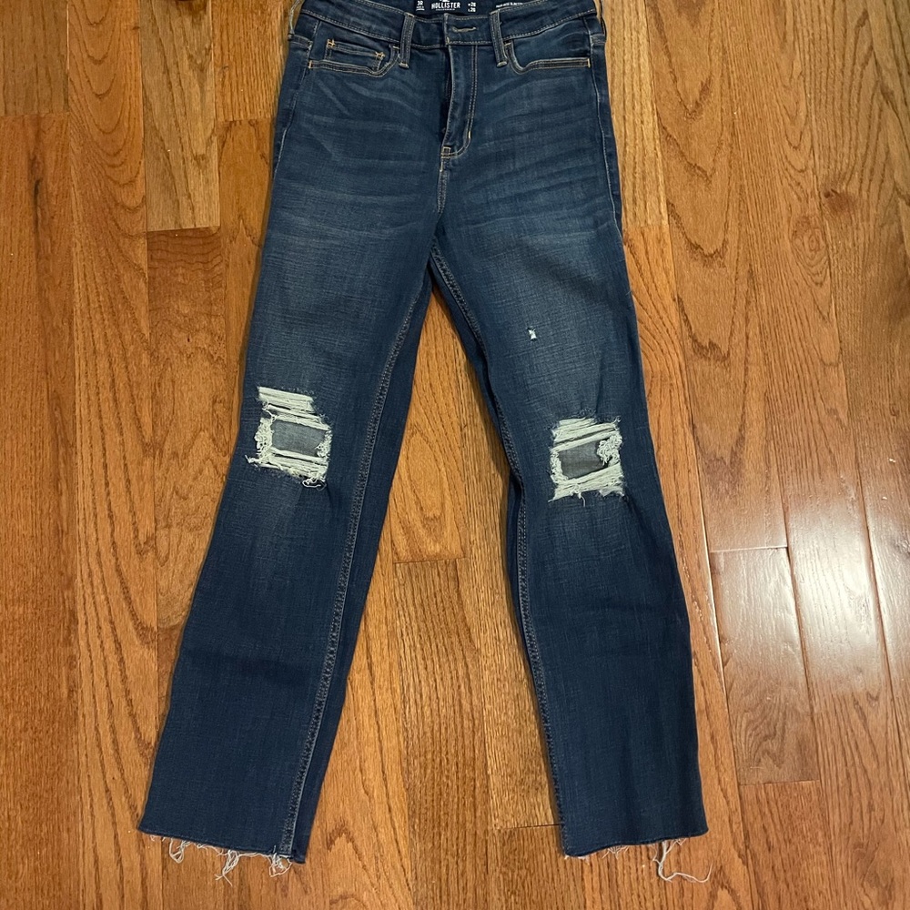 Highwaisted straight leg jeans